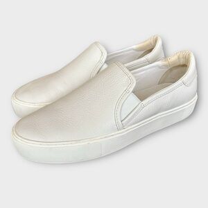 UGG Jass‎ Sneakers Women's 10 White Leather Slip On Casual Shoes